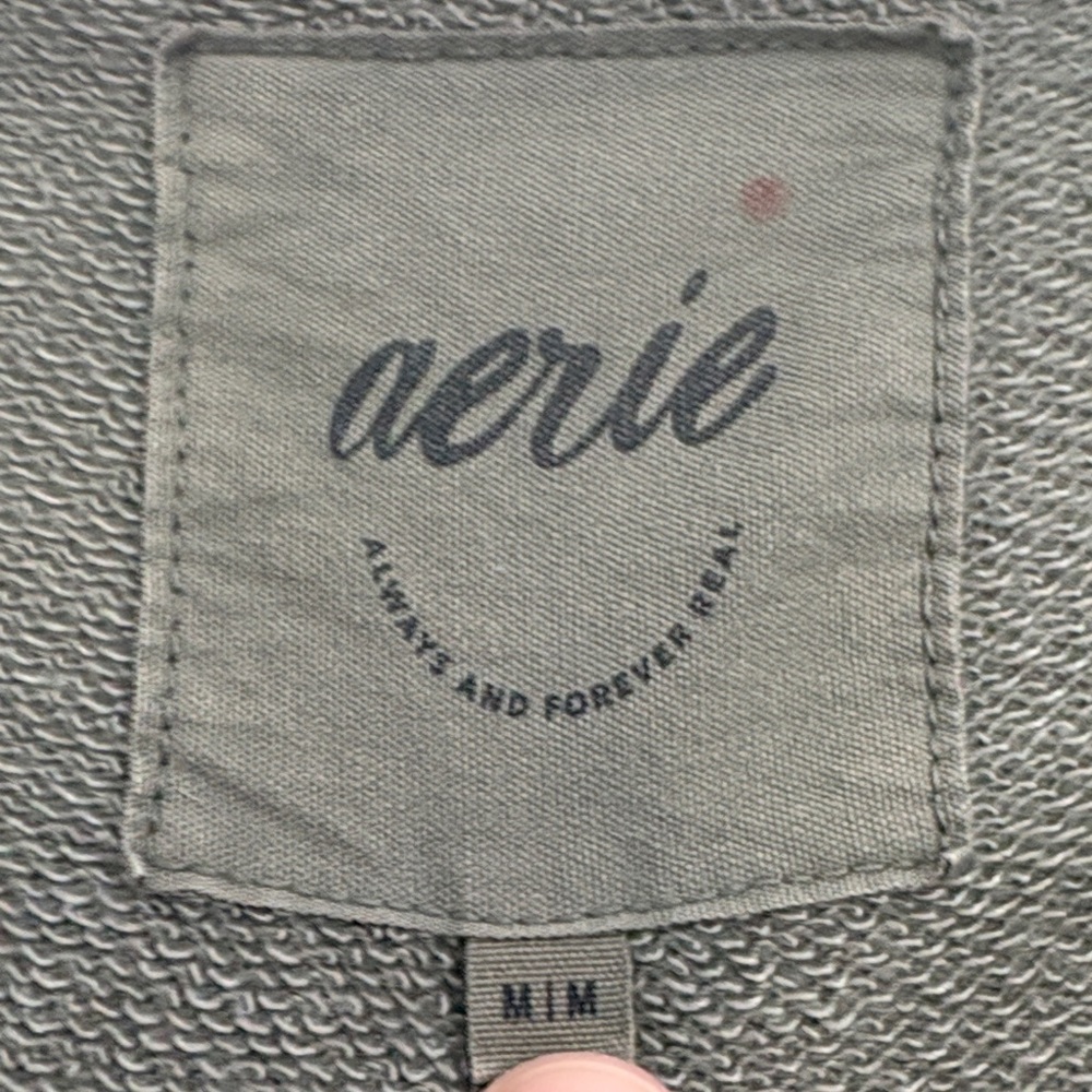 aerie Olive Green Button-Front V-Neck Cardigan Sweatshirt - Picture 5 of 13